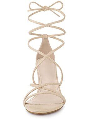 Perphy Women's Strappy Chunky Heel Lace-Up Sandals